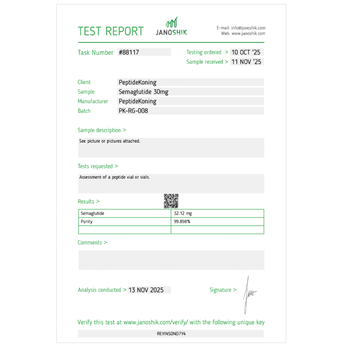 Semaglutide test report 1
