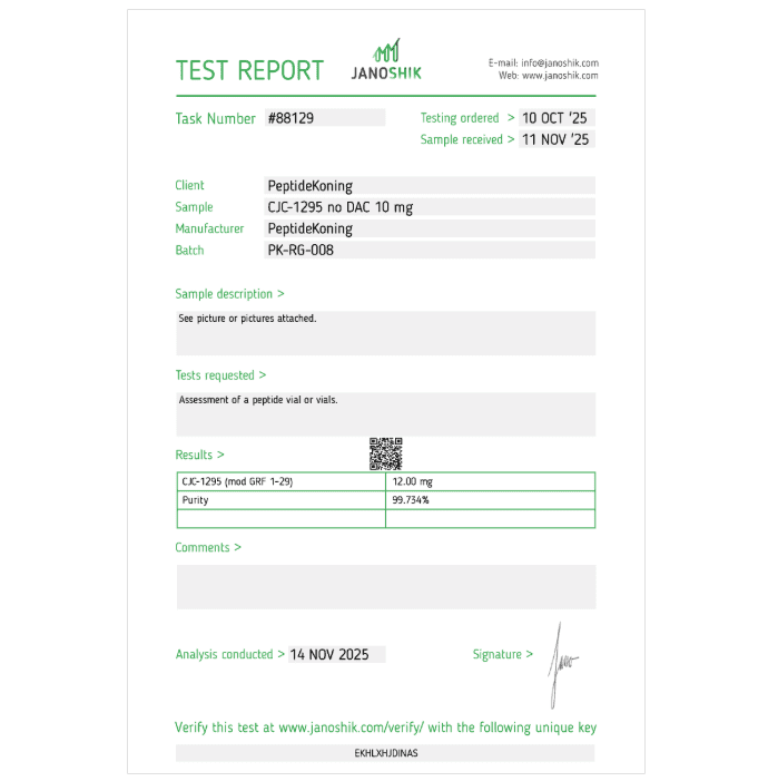 CJC 1295 without DAC 10mg report 1