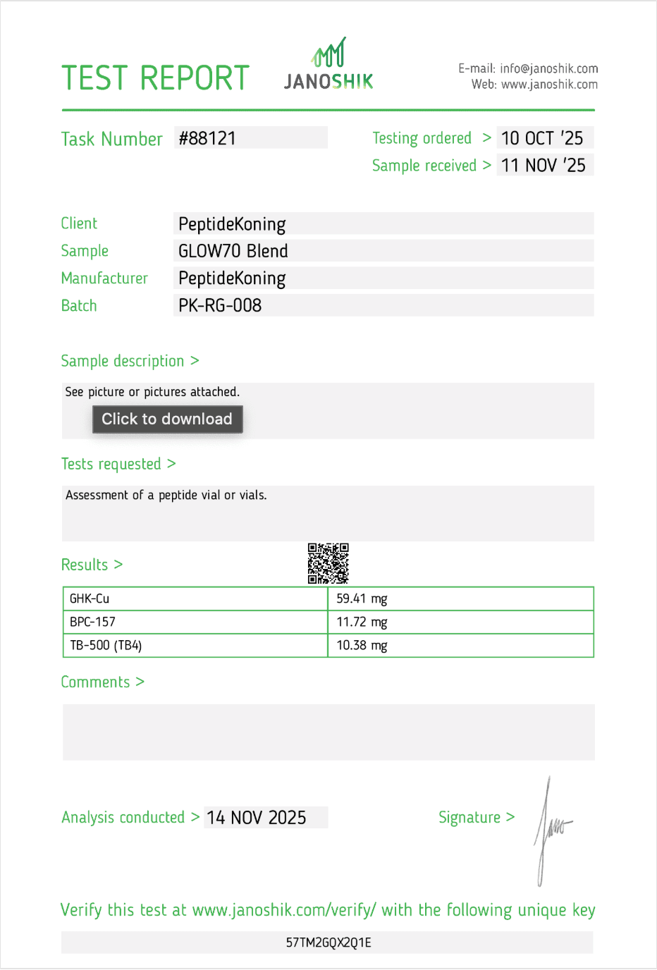 GLOW70 70mg report 1