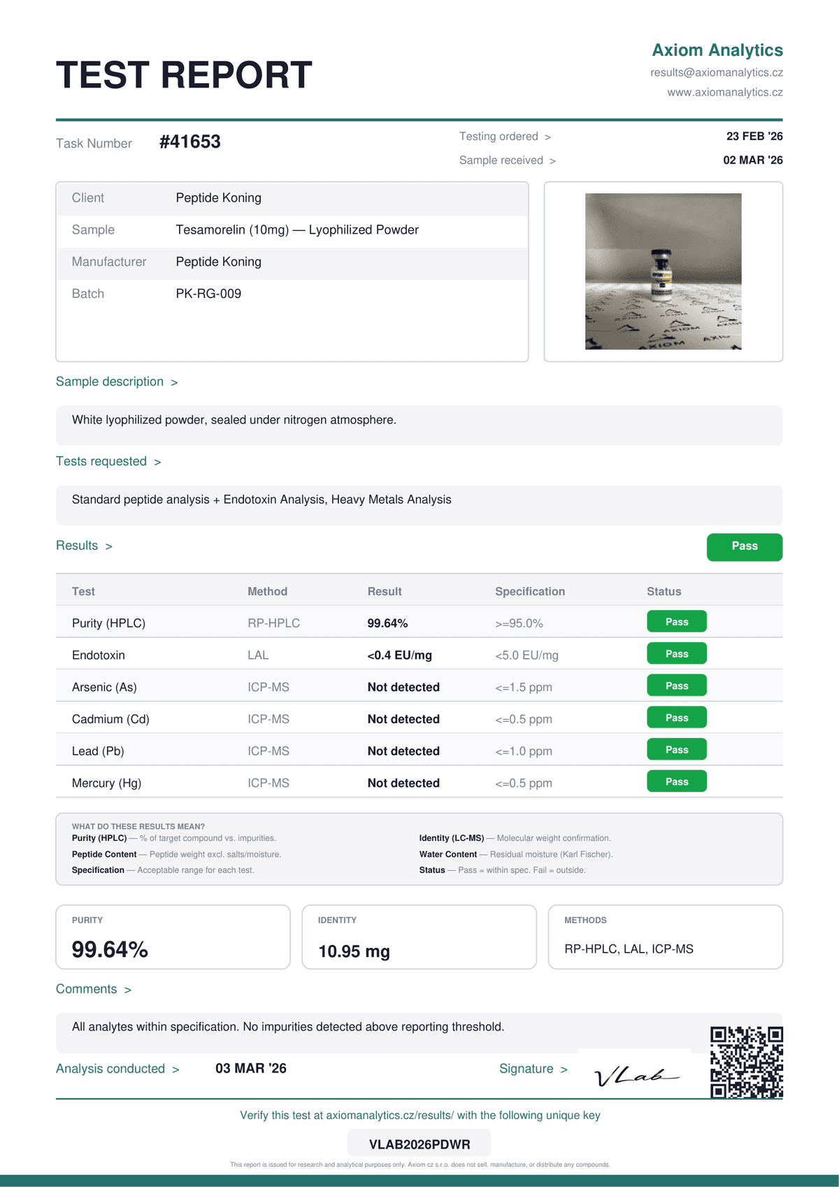Tesamorelin 10mg report 1
